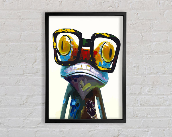 Frog With Glasses Framed Print