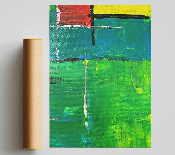 Emerald Green Stripes Giclee Print