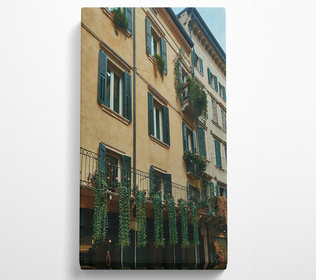  A Canvas Print of Golden Italian Balcony Canvas Wall Art