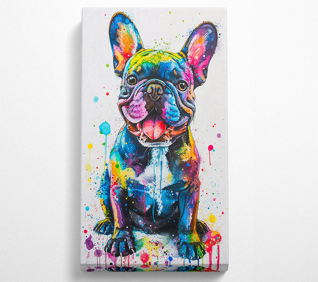  A Canvas Print of Blue Frenchie Splash Canvas Art