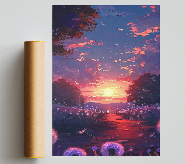 Crimson Sunset Dreams Giclee Print