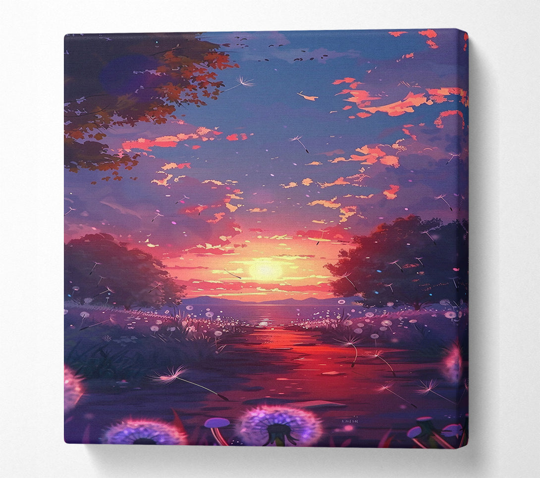  A Canvas Print of Crimson Sunset Dreams Canvas Art