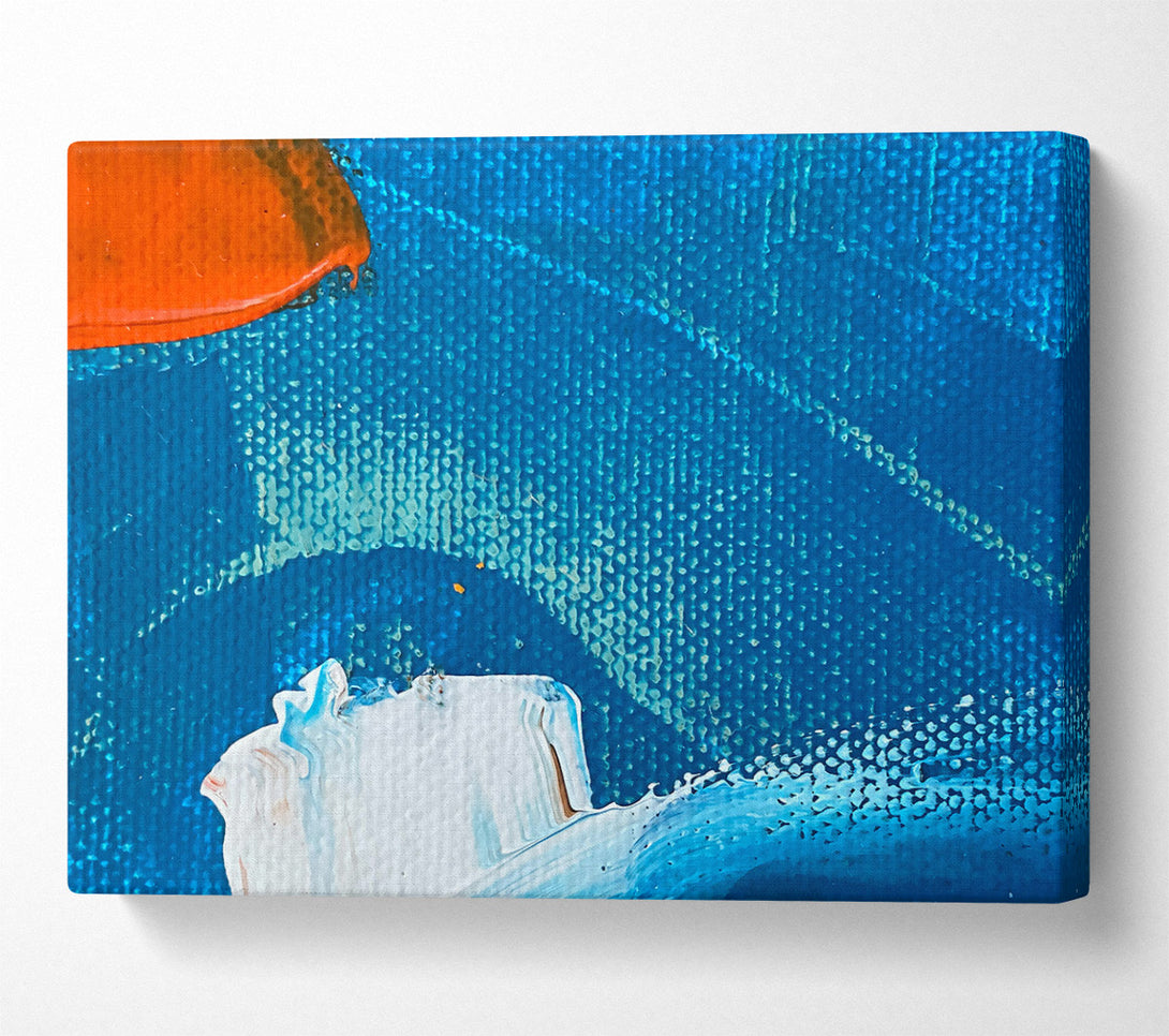  A Canvas Print of Azure Abstract Strokes Canvas Wall Art