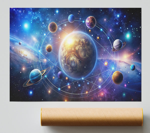 Cosmic Blue Symphony Print