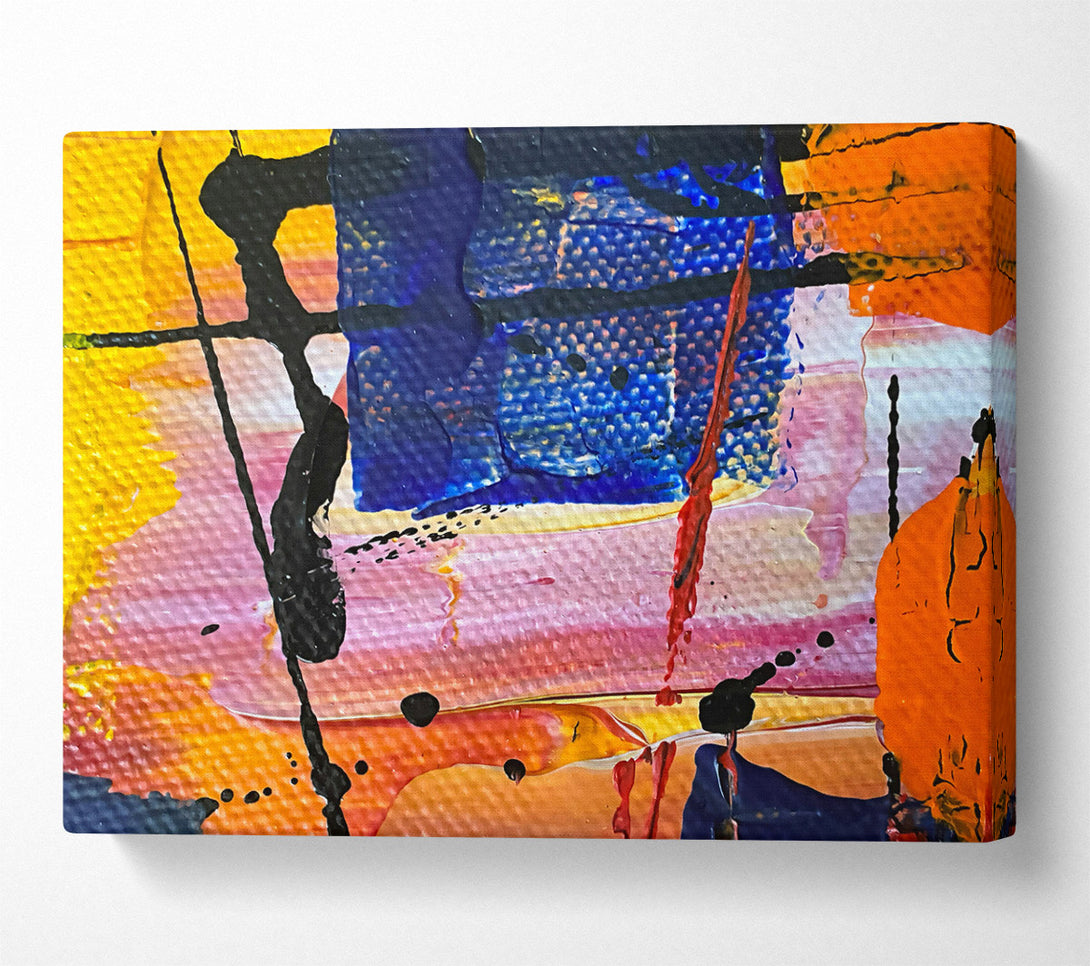  A Canvas Print of Blue And Orange Abstract Canvas Wall Art