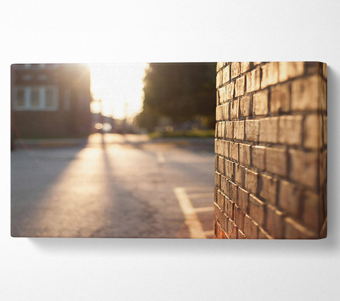  A Canvas Print of Golden Brick Wall Canvas Wall Art