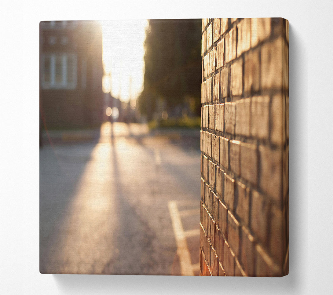  A Canvas Print of Golden Brick Wall Canvas Wall Art
