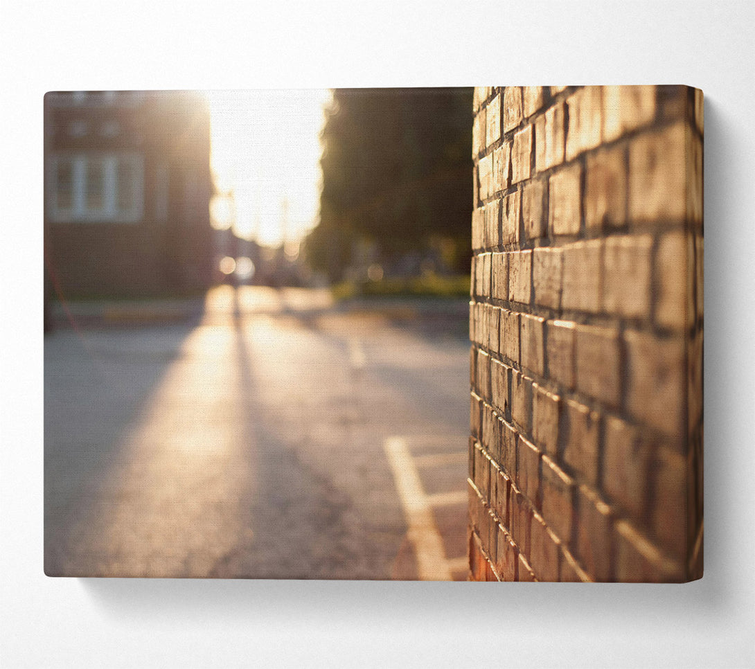  A Canvas Print of Golden Brick Wall Canvas Wall Art