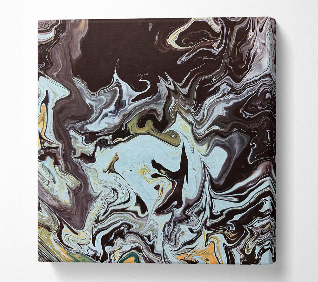  A Canvas Print of Black And Teal Swirl Canvas Art