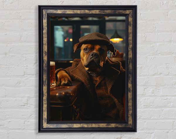 Geezer Dog Pub Framed Print