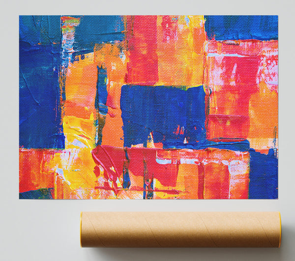 Orange And Blue Blocks Giclee Print