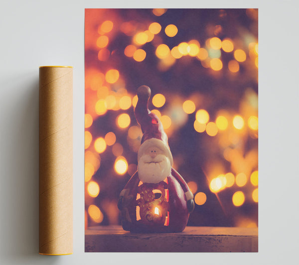 Red Santa'S Glow Poster