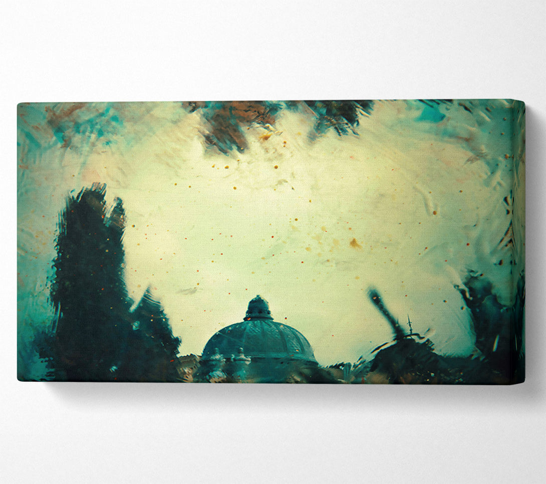  A Canvas Print of Teal Dome Through Water Canvas Wall Art