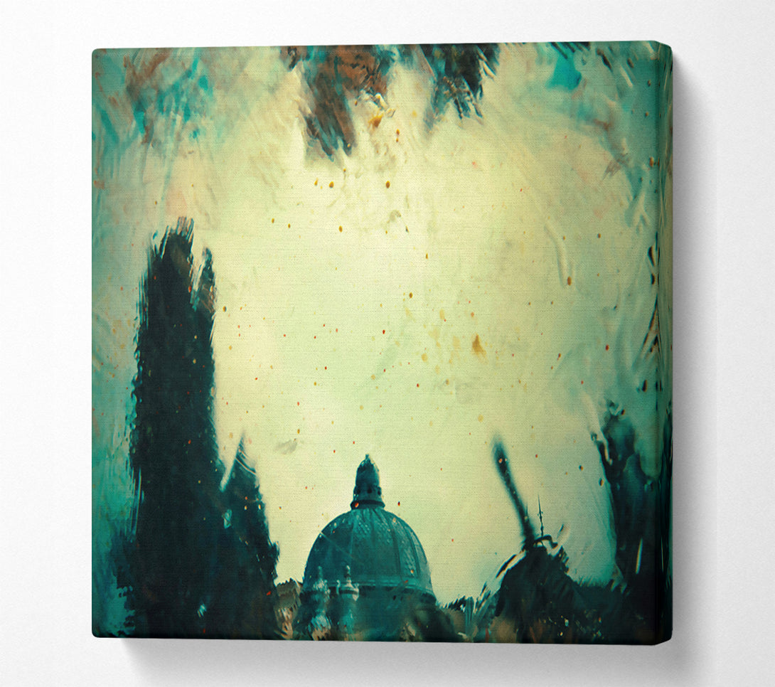  A Canvas Print of Teal Dome Through Water Canvas Wall Art