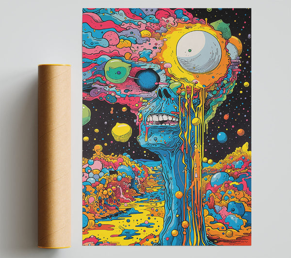 Yellow Dreamscape Drip Print