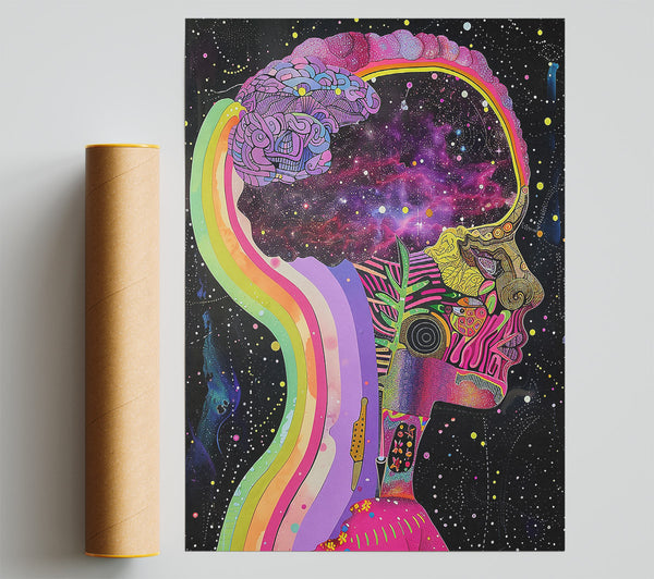 Cosmic Pink Galaxy Giclee Print