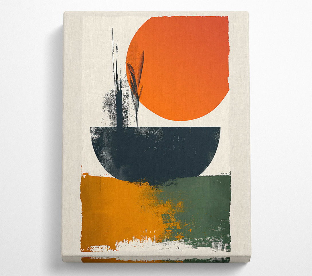  A Canvas Print of Orange Abstract Shapes Canvas Wall Art