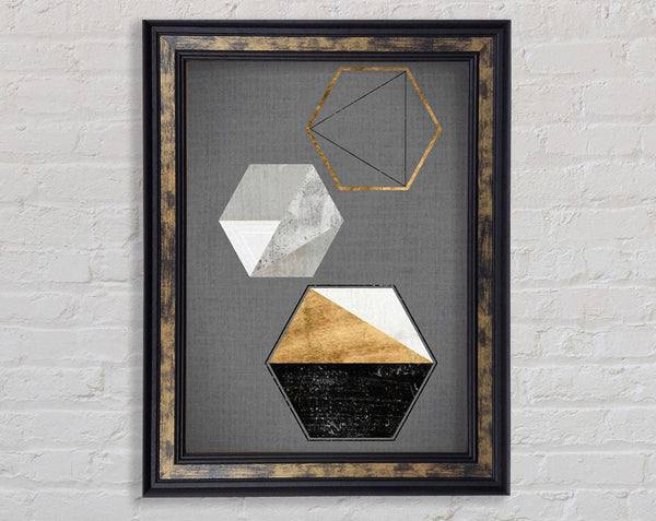 Geo Hexagons Framed Print