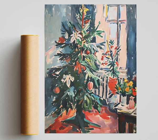 Red Festive Window Poster
