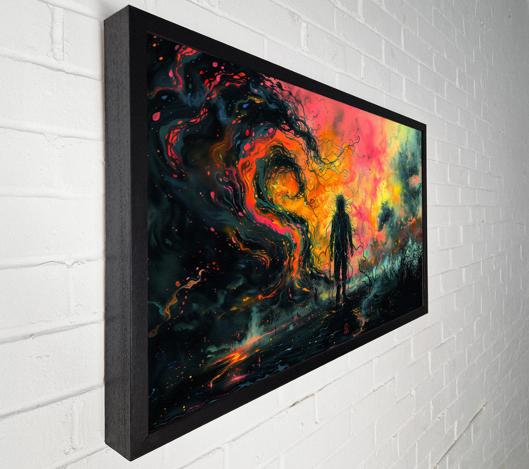 A Canvas Print of Orange Abstract Figure Canvas Wall Art