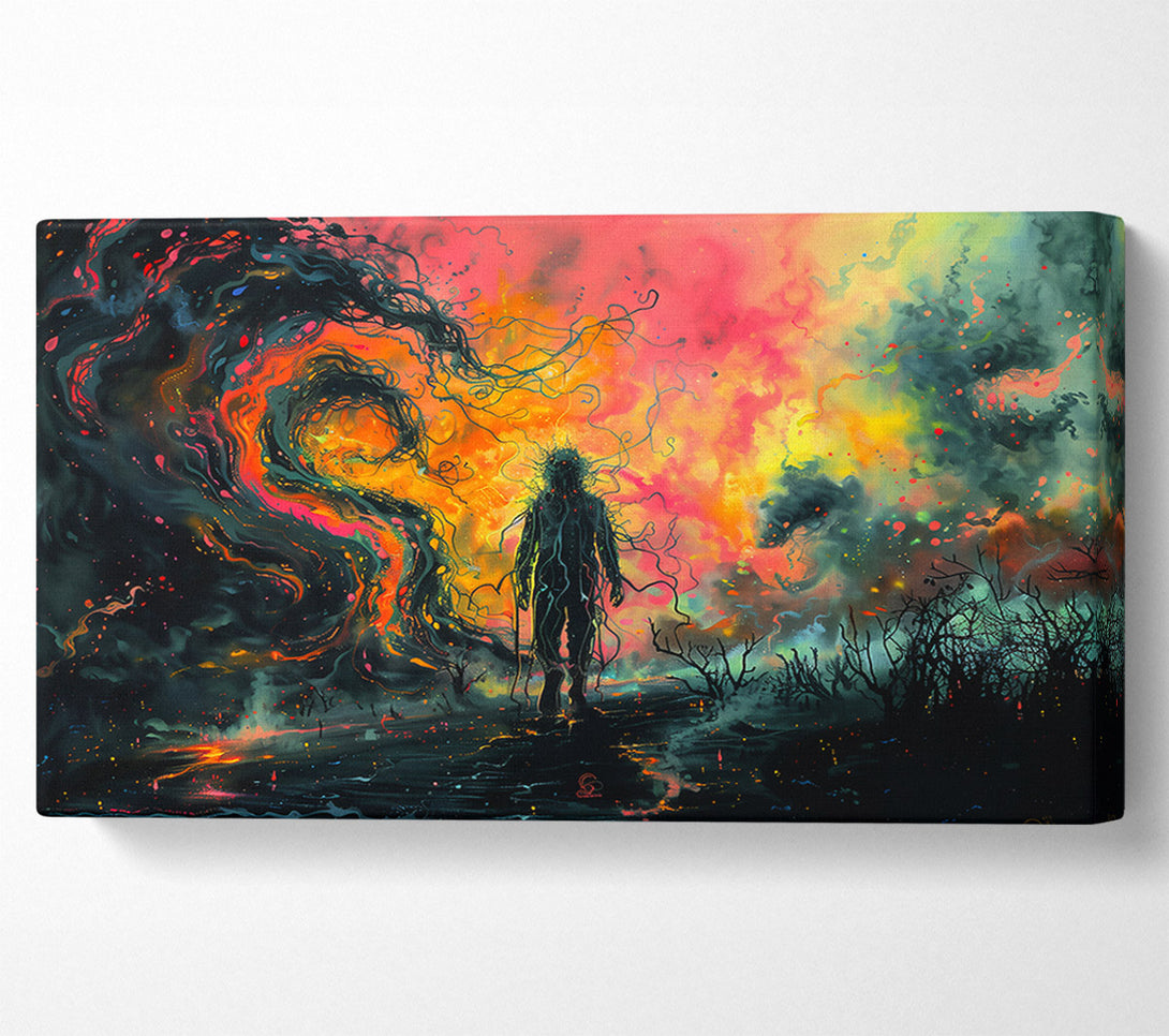  A Canvas Print of Orange Abstract Figure Canvas Wall Art
