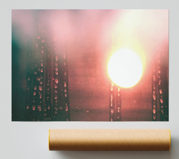 Pink Sunset Through Glass Poster
