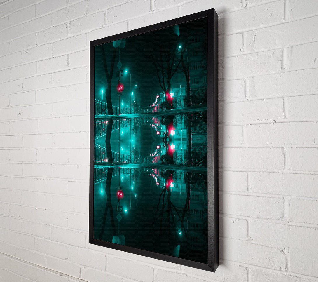  A Canvas Print of Aqua City Reflections Canvas Print