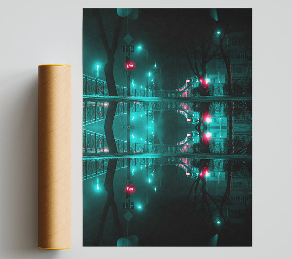 Aqua City Reflections Poster