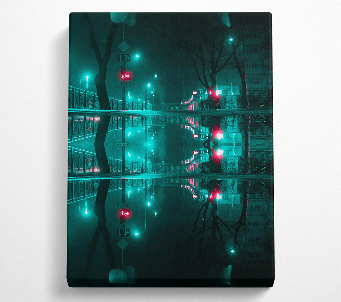  A Canvas Print of Aqua City Reflections Canvas Print
