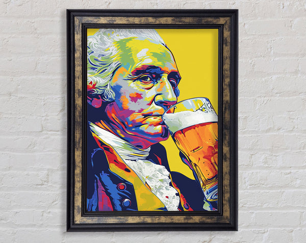George Washington Pop Art Beer Framed Print