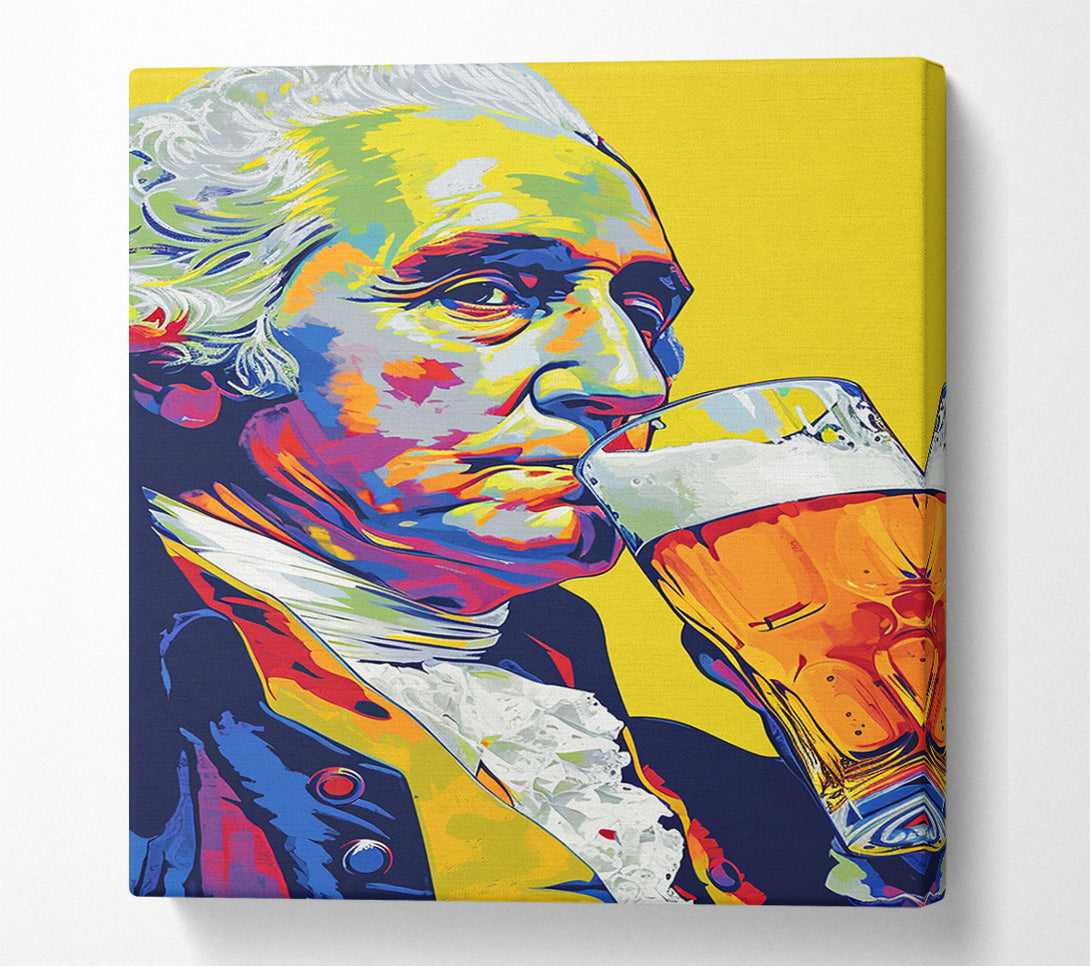  A Canvas Print of George Washington Pop Art Beer Canvas Art