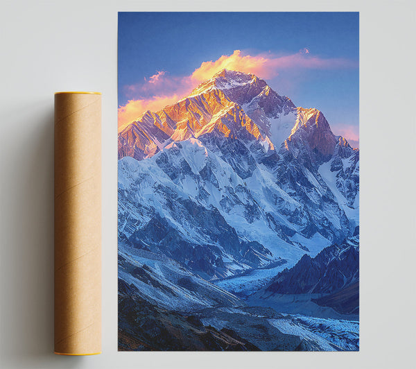 Golden Blue Peak Print
