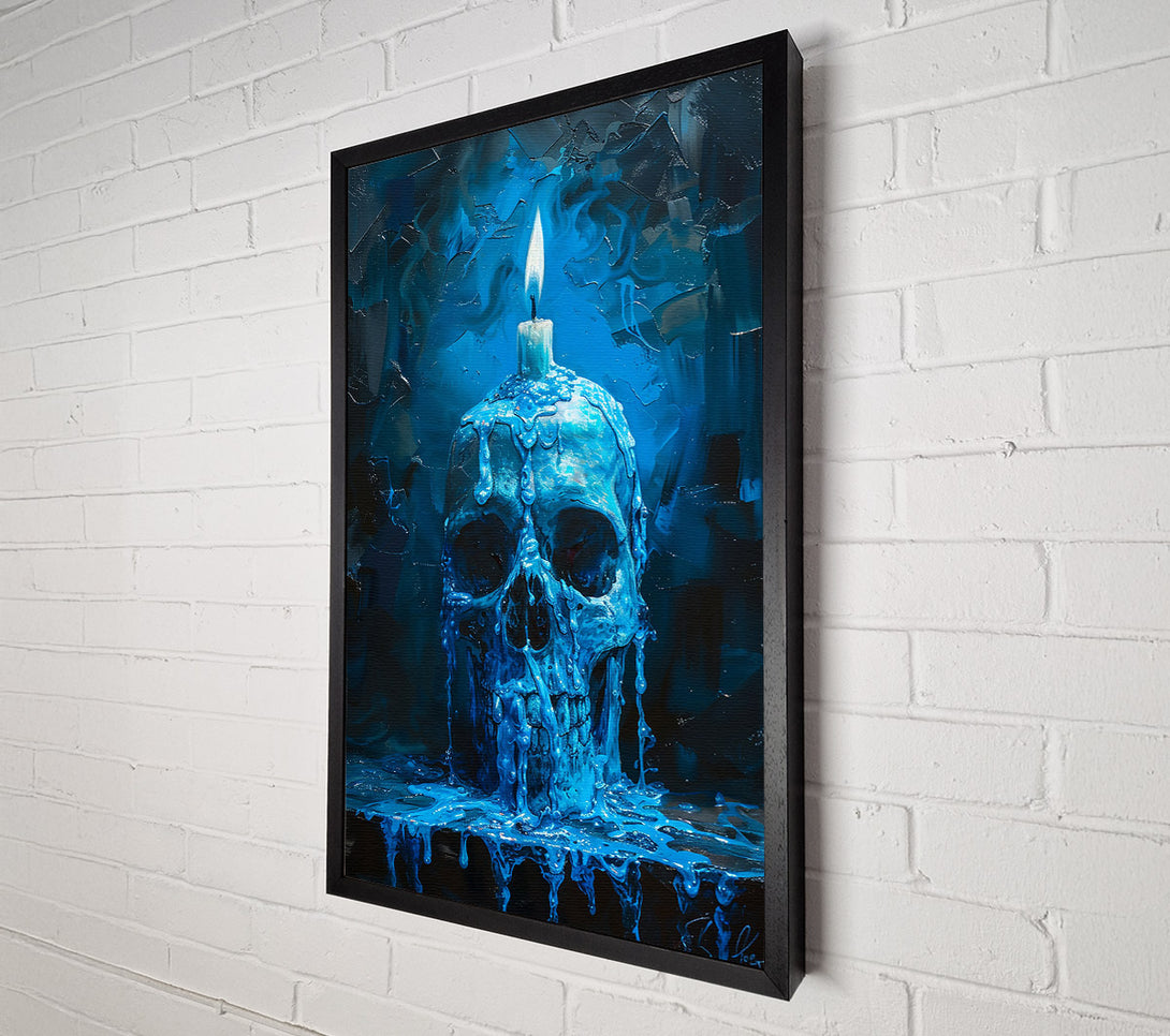  A Canvas Print of Blue Candle Skull Canvas Art