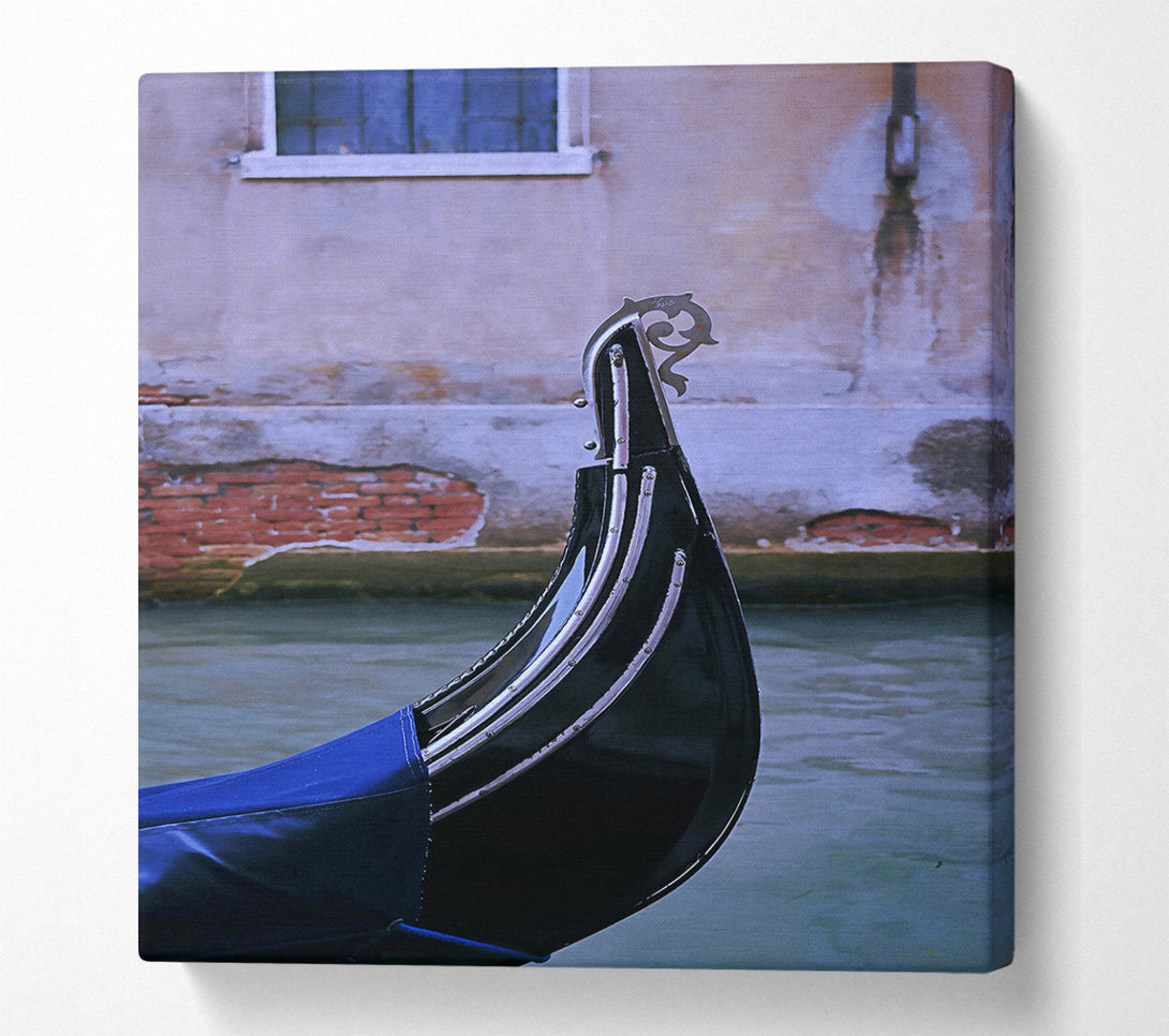  A Canvas Print of Black Venetian Prow Canvas Wall Art