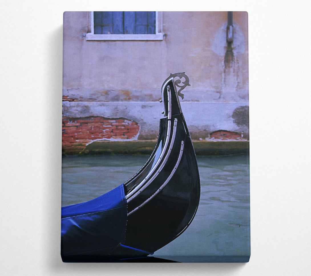  A Canvas Print of Black Venetian Prow Canvas Wall Art