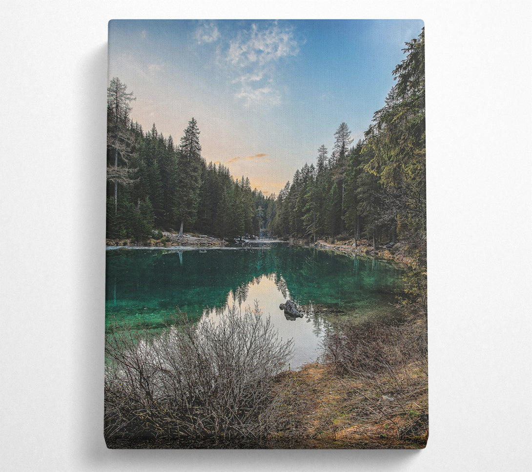  A Canvas Print of Emerald Forest Reflections Canvas Print
