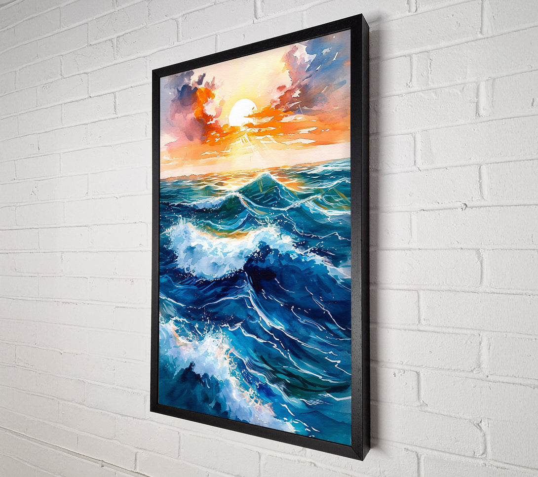  A Canvas Print of Ocean Blue Sunset Canvas Print