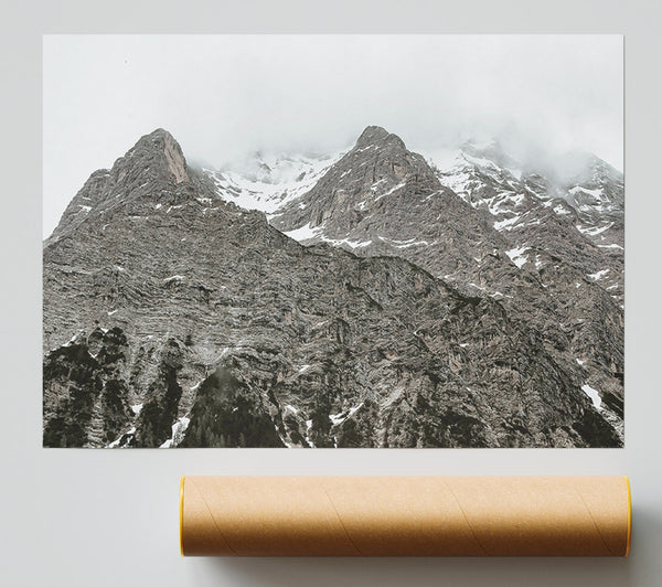 Grey Mountain Peaks Giclee Print