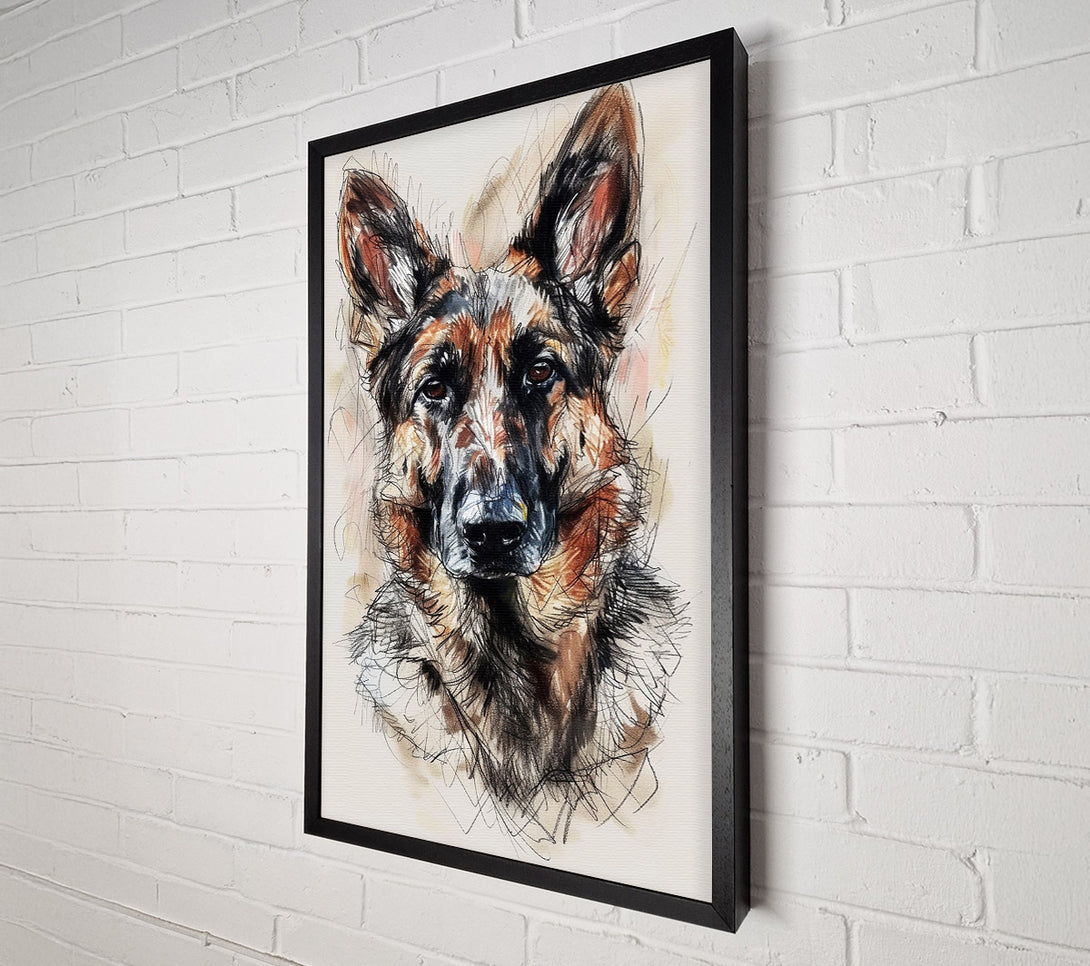  A Canvas Print of German Shepherd Portrait Canvas Art