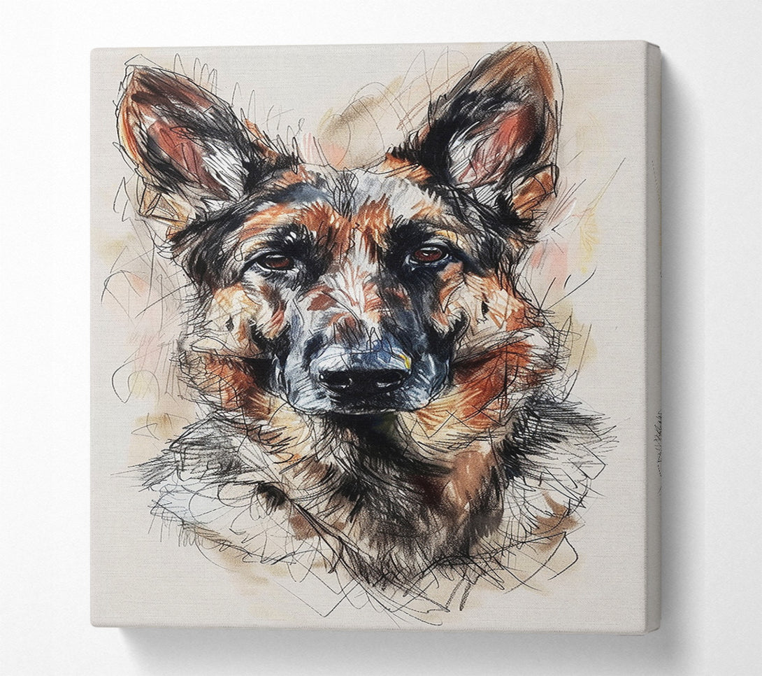  A Canvas Print of German Shepherd Portrait Canvas Art