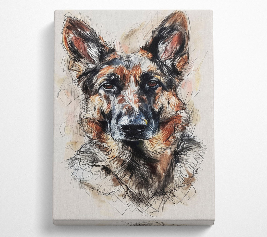  A Canvas Print of German Shepherd Portrait Canvas Art