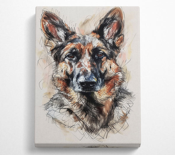  A Canvas Print of German Shepherd Portrait Canvas Art