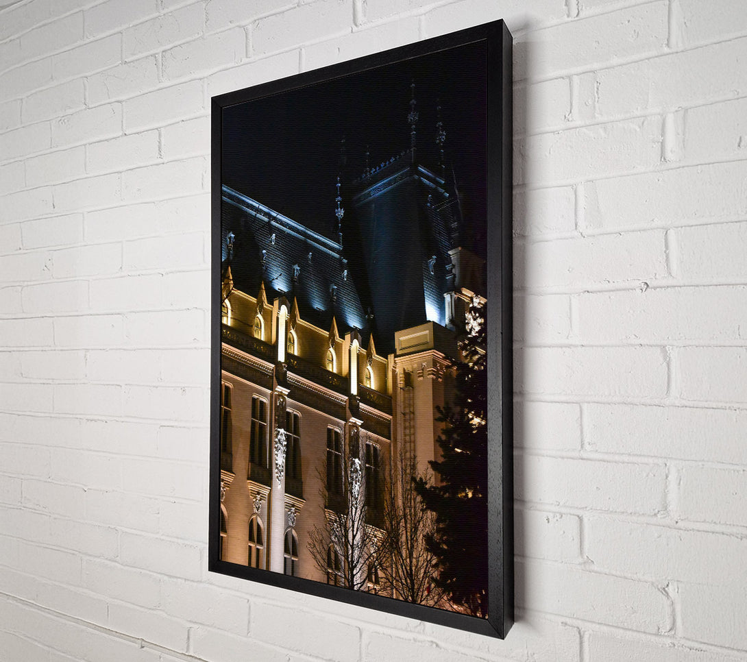  A Canvas Print of Golden Night Facade Canvas Art