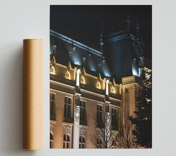 Golden Night Facade Giclee Print