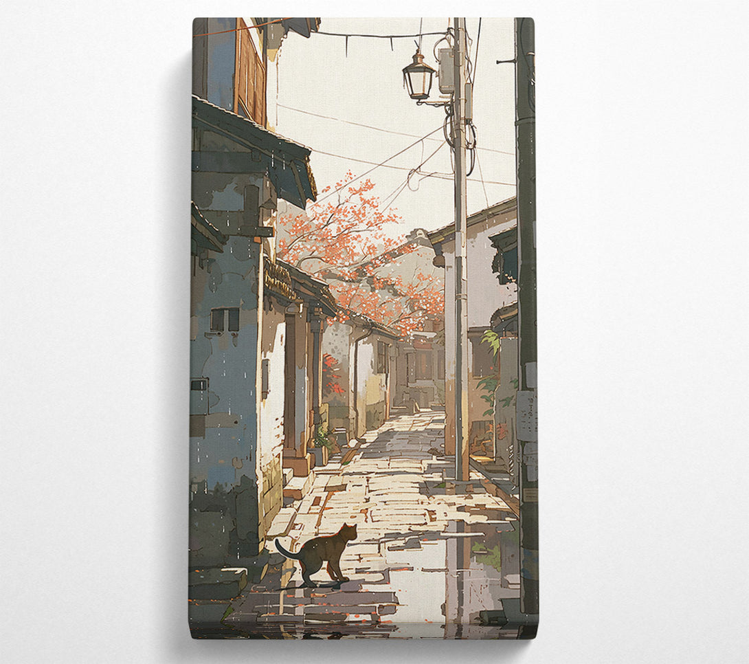  A Canvas Print of Golden Hour Alleyway Canvas Wall Art