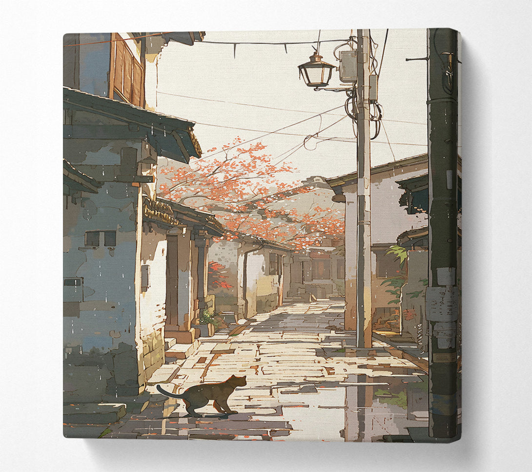  A Canvas Print of Golden Hour Alleyway Canvas Wall Art