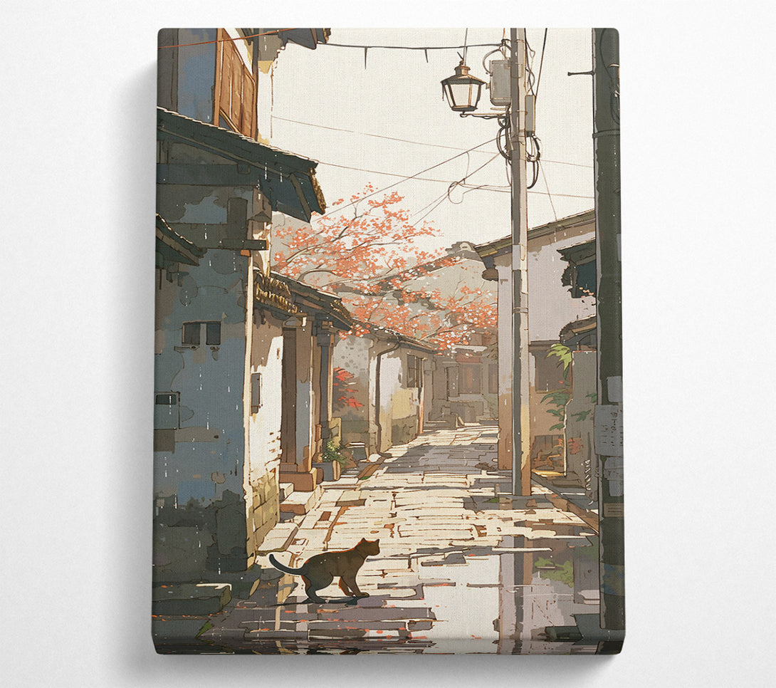  A Canvas Print of Golden Hour Alleyway Canvas Wall Art