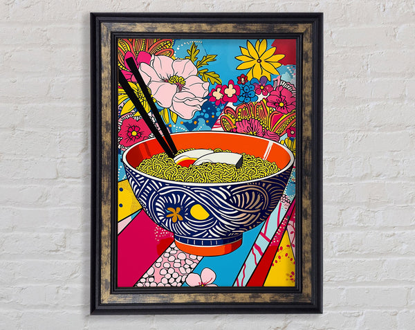 Giant Ramen Bowl Pop Art Framed Print