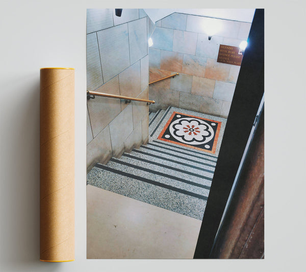 Grey Stone Steps Down Print