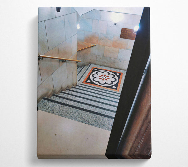  A Canvas Print of Grey Stone Steps Down Canvas Wall Art